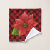 Red Poinsettias BathTowel Set Bad Handdoek (Wasdoekje)