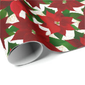 Red Poinsettias Cadeaupapier (Rol Hoek)