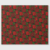 Red Poinsettias Cadeaupapier (Vlak)