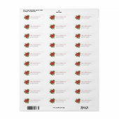 Red Poinsettias Christmas Holiday Return Address Etiket (Full Sheet)