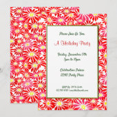 Red Poinsettias Editable Holiday 5x7 Uitnodigingen (Voorkant / Achterkant)