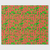 Red Poinsettias en Green Holly Cadeaupapier (Vlak)