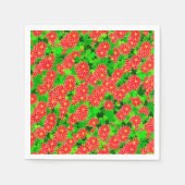 Red Poinsettias en Green Holly Servetten (Voorkant)