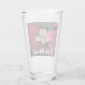 Red Poinsettias en Lady Slipper Orchid Vakantie Glas (Achterkant)