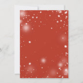 Red Poinsettias Evergreen Branches Gold Wedding | Kaart (Achterkant)