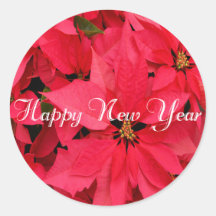 Red Poinsettias Flowers Floral Happy Nieuwjaar