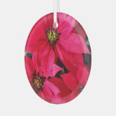 Red Poinsettias Glas Ornament (Voorkant links)