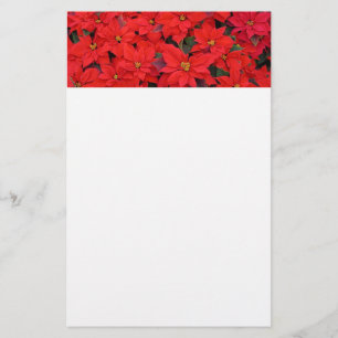 Red Poinsettias I Kerstfeestdag Floral Foto Briefpapier
