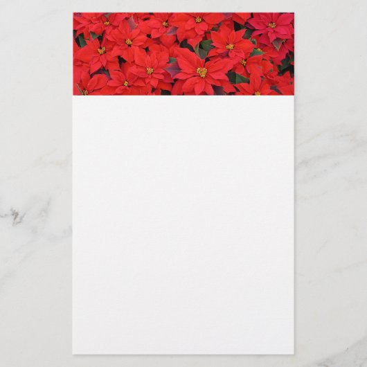 Red Poinsettias I Kerstfeestdag Floral Foto Briefpapier (Voorkant)