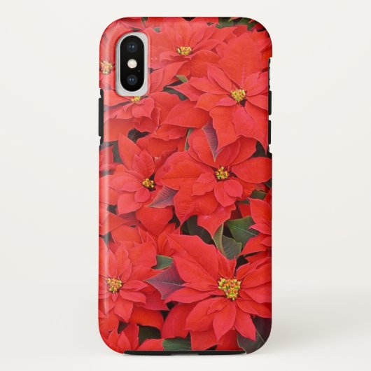 Red Poinsettias I Kerstfeestdag Floral Foto Case-Mate iPhone Case (Achterkant)