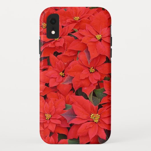 Red Poinsettias I Kerstfeestdag Floral Foto Case-Mate iPhone Case (Achterkant)