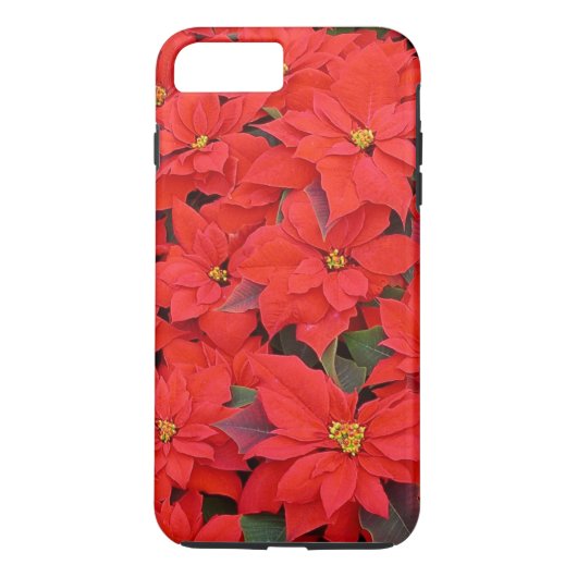 Red Poinsettias I Kerstfeestdag Floral Foto Case-Mate iPhone Case (Achterkant)