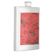 Red Poinsettias I Kerstfeestdag Floral Foto Heupfles (Rechts)