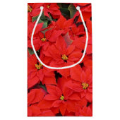 Red Poinsettias I Kerstfeestdag Floral Foto Klein Cadeauzakje (Achterkant)