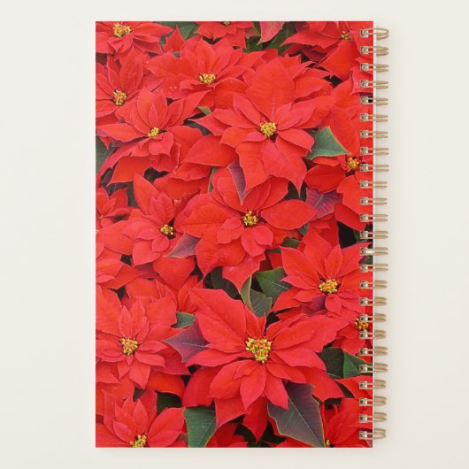 Red Poinsettias I Kerstfeestdag Floral Foto Planner (Achterkant)