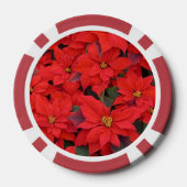 Red Poinsettias I Kerstfeestdag Floral Foto Poker Chips (Achterkant)
