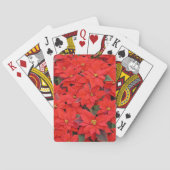 Red Poinsettias I Kerstfeestdag Floral Foto Speelkaarten (Achterkant)