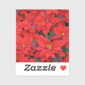 Red Poinsettias I Kerstfeestdag Floral Foto Sticker (Vel)