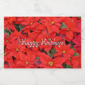 Red Poinsettias I Kerstfeestdag Floral Foto Voedselcontainer Etiket (Enkel label)