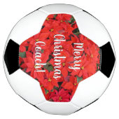 Red Poinsettias I Kerstfeestdag Floral Foto Voetbal (Gedraaid)