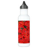 Red Poinsettias I Kerstfeestdag Floral Foto Waterfles (Links)