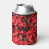Red Poinsettias II Kerstfeestdag Floral Blikjeskoeler (Blikje Voorkant)