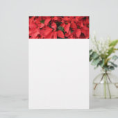 Red Poinsettias II Kerstfeestdag Floral Briefpapier (Staand voorkant)