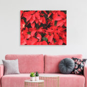 Red Poinsettias II Kerstfeestdag Floral Canvas Afdruk (Insitu (Woonkamer))