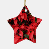 Red Poinsettias II Kerstfeestdag Floral Keramisch Ornament (Rechts)