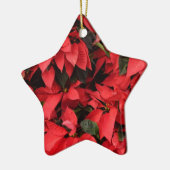 Red Poinsettias II Kerstfeestdag Floral Keramisch Ornament (Links)