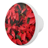 Red Poinsettias II Kerstfeestdag Floral Keramische Knop (Rechts)