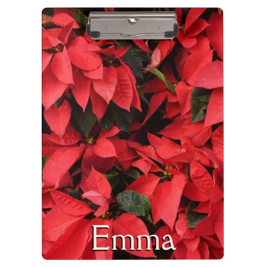 Red Poinsettias II Kerstfeestdag Floral Klembord (Voorkant)