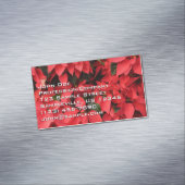 Red Poinsettias II Kerstfeestdag Floral Magnetisch Visitekaartje (Voorbeeld)