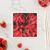 Red Poinsettias II Kerstfeestdag Floral Servet (Insitu)