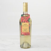 Red Poinsettias KerstFloral Flessenhanger (Op fles)