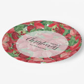 Red Poinsettias Kerstmis Papieren Bordje (Gekanteld)