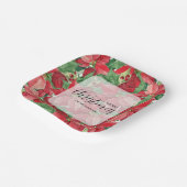 Red Poinsettias Kerstmis Papieren Bordje (Gebogen)