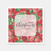 Red Poinsettias Kerstmis Servet (Voorkant)