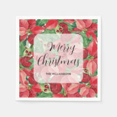 Red Poinsettias Kerstmis Servet (Voorkant)