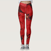 Red Poinsettias Leggings (Voorkant)