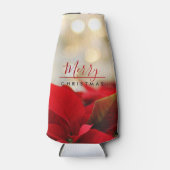 Red Poinsettias Merry kerstakeh-lampjes Flesjeskoeler (Voorkant)