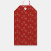 Red Poinsettias met Golden Bokeh Kerstmis Cadeaulabel (Achterkant)