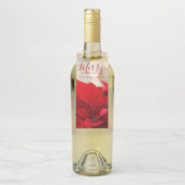 Red Poinsettias met Golden Bokeh Kerstmis Flessenhanger (Op fles)