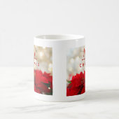 Red Poinsettias met Golden Bokeh Kerstmis Koffiemok (Center)