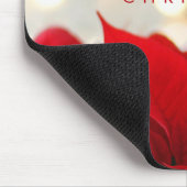 Red Poinsettias met Golden Bokeh Kerstmis Muismat (Hoek)