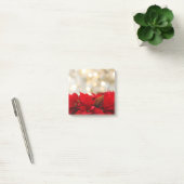 Red Poinsettias met Golden Bokeh Kerstmis Post-it® Notes (Kantoor)