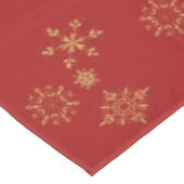 Red Poinsettias met Golden Bokeh Merry Kerstmis Tafelkleed (Gekanteld)