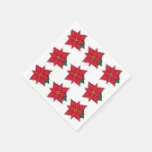 Red Poinsettias Napkins Servetten (Hoek)