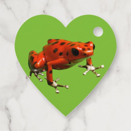 Red Poison Dart Frog Bedankjes Labels (Achterkant)