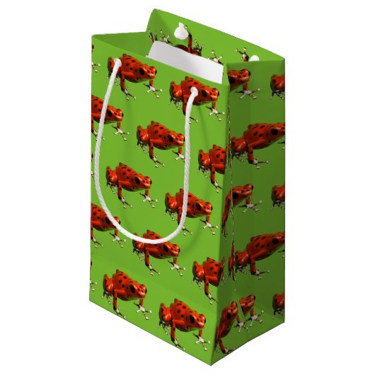 Red Poison Dart Frog Klein Cadeauzakje (Voorkant Gekanteld)